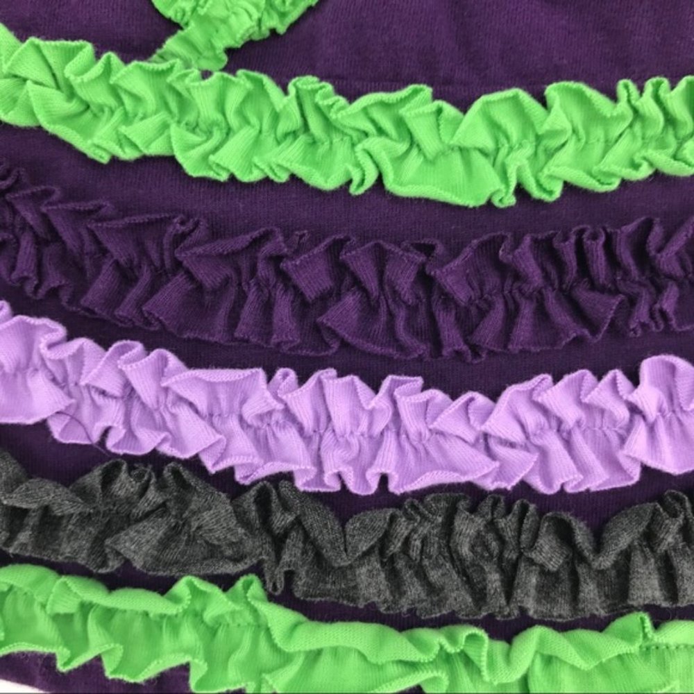 Rare Editions Purple Green Ruffle Matching Set 6M - Picture 3 of 8